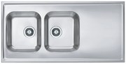 Chiuveta bucatarie inox satin cu doua cuve si picurator Alveus Classic Pro 100