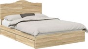 vidaXL Pat cu storage Stejar Sonoma 160 x 200 cm Lemn compozit