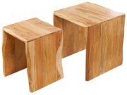 Set de 2 masute din lemn de salcam MAMMUT