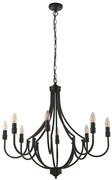 Candelabru cu 8 brate design rustic Lodge negru