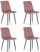 Set 4 Scaune Bucatarie/Dining Gabe Catifea Roz