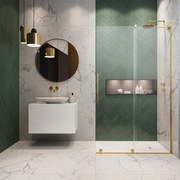 Paravan de dus tip Walk-in Radaway Furo SL auriu lucios-transparent 80 cm sticla securizata 8 mm dreapta