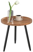 HOMCOM Masă de cafea rotundă pentru living, masă de cafea modernă cu cadru din oțel, pentru living, cameră, Ø 40 x 39 cm, lemn de nuc | Aosom Romania