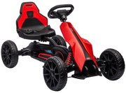 Kart cu pedale pentru copii cu vârsta între 3-8 ani cu scaun reglabil în 4 poziții și roți EVA, 100x58x58,5cm roșu și negru HOMCOM | Aosom Romania