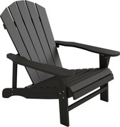 Outsunny Scaun Adirondack rezistent la intemperii din lemn pentru exterior, scaun de grădină cu spătar înalt și cotiere | Aosom Romania