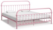 vidaXL Cadru de pat, roz, 180 x 200 cm, metal