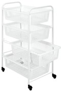 Raft mobil cu 4 coșuri Metaltex India, lungime 35 cm