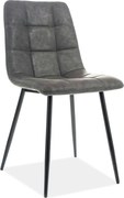 Scaun LOOK, gri/negru, piele ecologica/metal, 45x38x88 cm