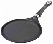 Planșetă pentru clătite AMT Gastroguss 128, 28 cm, Aluminiu turnat, Acoperire antiaderentă Lotan®, Până la 240°C, Negru