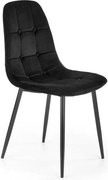 Scaun tapitat K417, negru, stofa catifelata, 44x56x87 cm