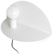 Aplica perete moderna cu raft NIT alba stanga 01003