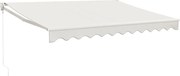 vidaXL Copertină retractabilă, crem, 3,5x2,5 m, textil și aluminiu