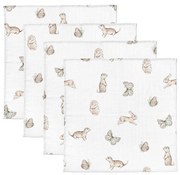 Set 4 Museline din bumbac si bambus, Scutec multifunctional Dreamland, 30 x 30 cm