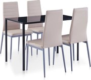 vidaXL Set mobilier de bucătărie, 5 piese, cappuccino