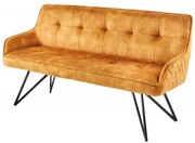 Bancheta cu aspect retro Euphoria 160cm, galben mustar
