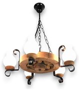 Lustră pe lanț Brilagi ROATA 5xE14/40W/230V fag