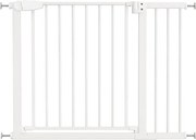 Poarta de siguranta copii Kidizi Rexa alb, reglabila 97-103 cm, montaj prin presiune, inchidere automata, certificata EN 1930