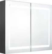 vidaXL Dulap de baie cu oglindă și LED, gri, 80x12x68 cm