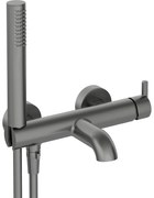 Baterie cada culoare titan cu para si furtun dus Deante Silia Titan mat