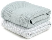Prosoape verde-mentă/gri 2 buc. gofrate 40x60 cm Betty – Foutastic