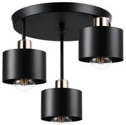 Lustră pe tijă 3xE27/35W/230V d. 30 cm negru/auriu