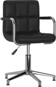 vidaXL Scaun de birou rotativ, negru, piele ecologică