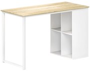 HOMCOM Birou pentru Computer cu 4 Rafturi Deschise și Picioare Antiderapante, 120x54x75 cm, Stejar | Aosom Romania