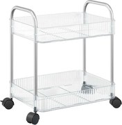 vidaXL Cărucior de depozitare cu 2 niveluri transparent acrilic