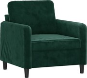 vidaXL Fotoliu canapea, verde închis, 60 cm, catifea