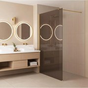 Paravan de dus fumuriu Rea Flexi Brown 120 cm auriu