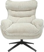 Fotoliu pivotant CLOUD tesatura structurata bej sampanie