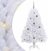 vidaXL Brad de Crăciun artificial Alb 80 x 80 x 150 cm PVC și Metal