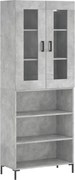 vidaXL Dulap înalt, gri beton, 69,5x34x180, lemn compozit