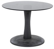 Masuta de cafea rotunda din lemn de mango si sticla Boogie 55x55x40 cm neagra