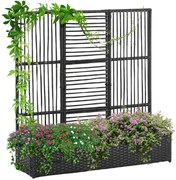 Outsunny Blumenkasten cu grilaj, rezistent la intemperii, Ratan Polyrattan, 103 x 103 x 29 cm, Negru | Aosom Romania