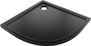 Mexen Flow brodzik semicircular slim 100 x 100 cm, negru mat - 46Q701010