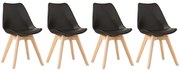 Set 4 scaune de sufragerie negre BALI MARK