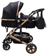 Carucior nou nascuti 2 in 1 Baby Care™ PRO 531, Cu geanta bebe, Cadru Aluminiu Gold , Amortizoare, Roti din cauciuc plin AVE, Spatar reglabil 3