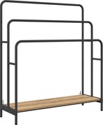 vidaXL Stativ pentru haine cu raft Stejar Artizanal 90 x 30 x 100,5 cm