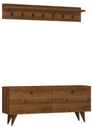 Cuier de perete cu dulap pentru pantofi Rupa Walnut