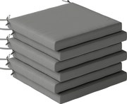 Outsunny Set pernuțe pentru scaune de sufragerie 46x42x7 cm 6 piese cu husă lavabilă și benzi hidrofug anti-UV Gri închis | Aosom Romania
