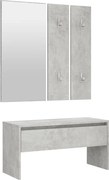 vidaXL Set de mobilier pentru hol, gri beton, lemn prelucrat