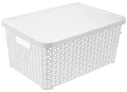 Orion Box cu capac RATAN, 10 l, alb