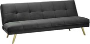 Canapea extensibila MORITZ, gri/auriu, stofa catifelata/metal, 181x88/