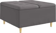 vidaXL Ottomană de depozitare Gri 80 x 80 x 45 cm Piele artificială