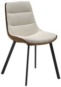 MAZZONI EXPORT IDA Crem și Maro (material Monza 90/Preston 22) - SCAUN TAPIȚAT BOUCLÉ MODERN PENTRU SALON/SUFRAGERIE LOFT