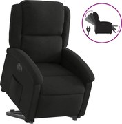 vidaXL Fotoliu electric rabatabil cu ridicare, negru, textil