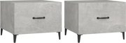 vidaXL Măsuță de cafea picioare metalice 2 buc. gri beton 50x50x40 cm