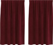 vidaXL Perdele opace 2 pcs Roșu Vin 140 x 140 cm Catifea