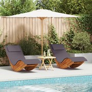 vidaXL Șezlong 2 pcs Maro 60 x 154 x 74cm Lemn masiv de acacia